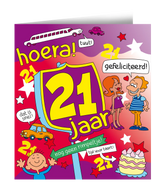 Verjaardagskaart 21 Jaar 16,5cm
